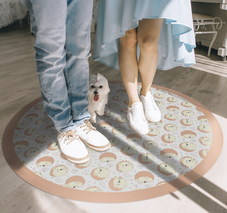 Leeuw cirkelvormig patroon vinyl tapijt baby - TenStickers