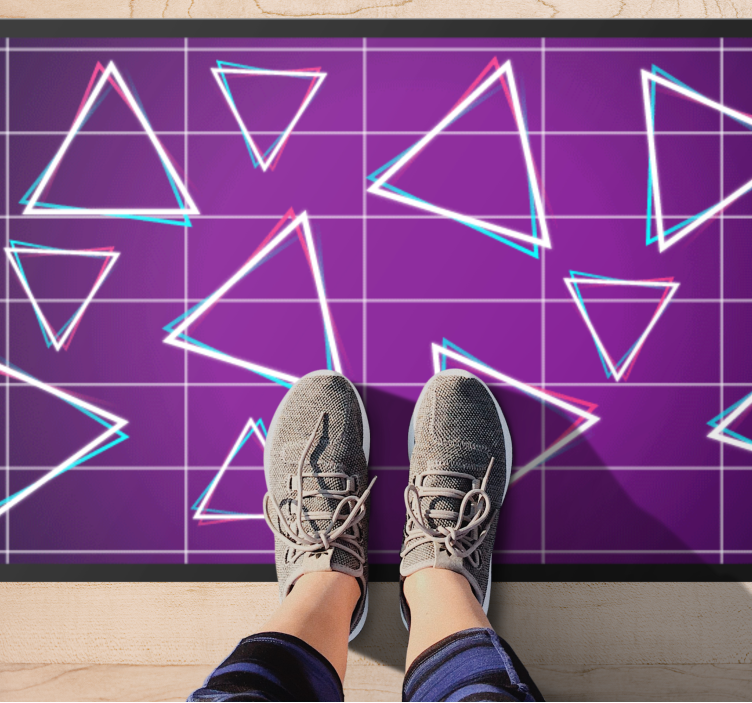 Levendig driehoekspatroon vinyl tapijt geometrisch - TenStickers