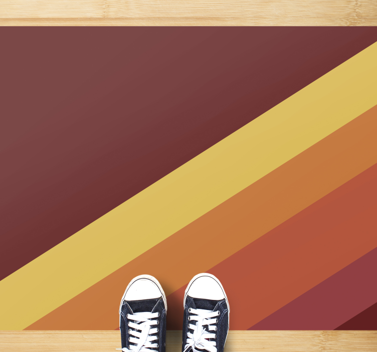 Levendig gestreept motief vinyl tapijt minimalistisch - TenStickers