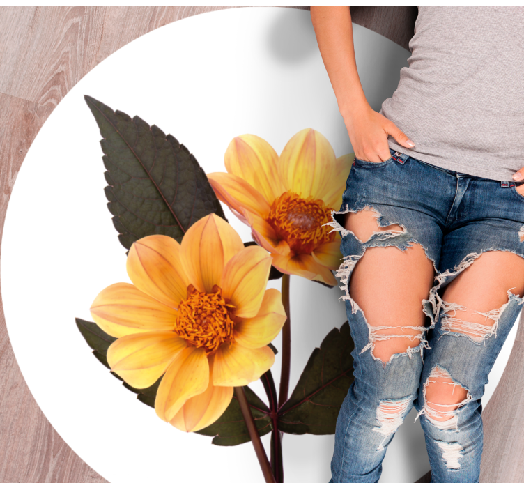 Levendige bloeicompositie vinyl tapijt bloemen en planten - TenStickers