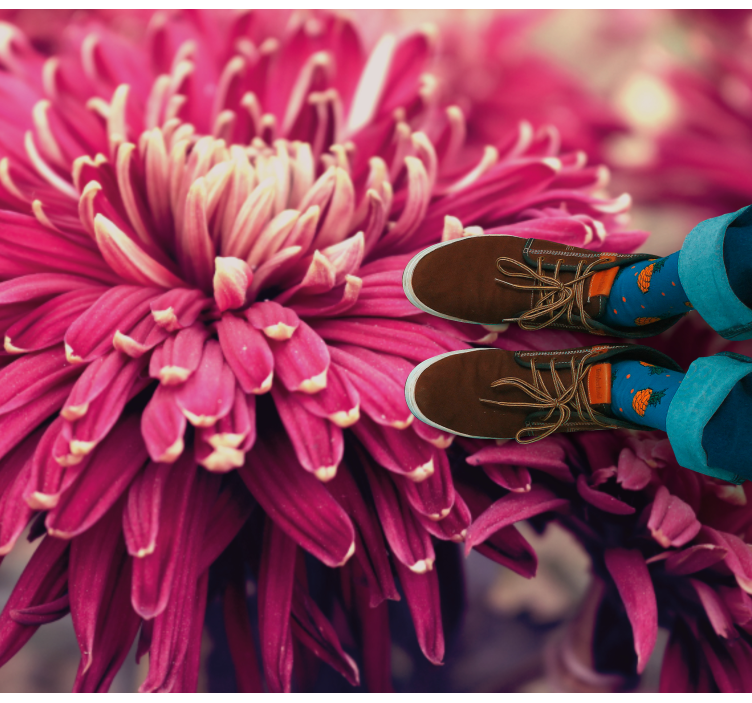 Realistische chrysant vinyl tapijt bloemen en planten - TenStickers