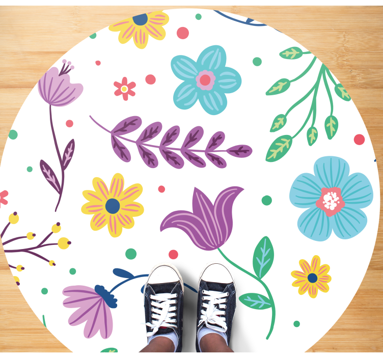 Levendige bloemeninspiratie vinyl tapijt bloemen en planten - TenStickers