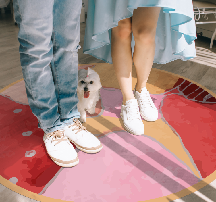 Levendige bloemenmotieven Vinyl tapijt ontvangsthal - TenStickers