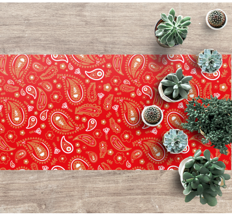 Levendige paisleyprint vinyl tapijt mozaïek - TenStickers