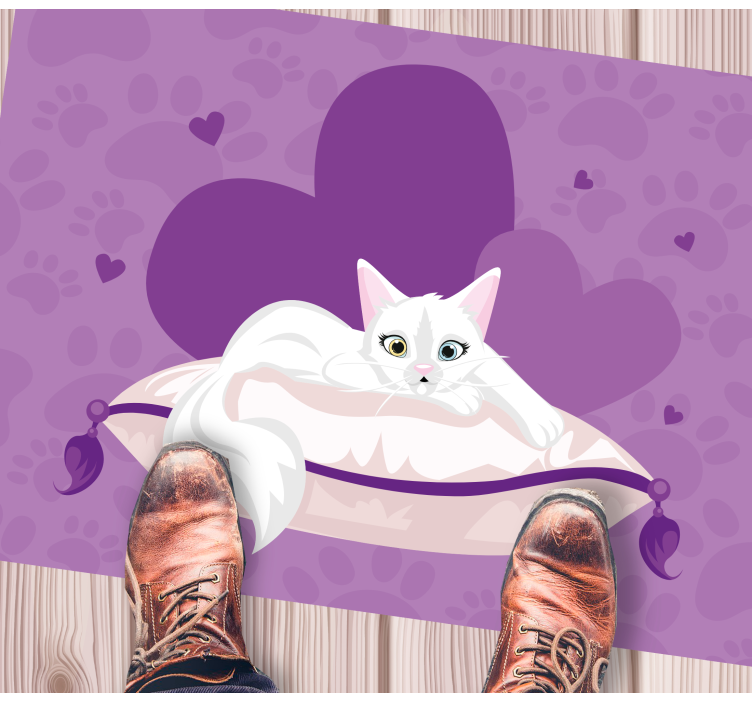 Lief kattenkussen dieren vinyl tapijt - TenStickers