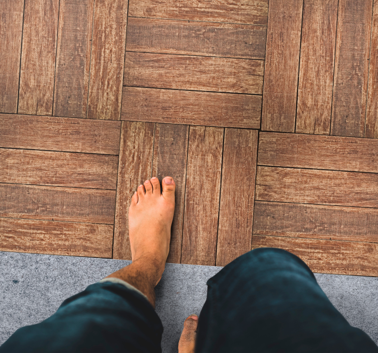 Luxe patroon vinyl tapijt houtstructuur - TenStickers