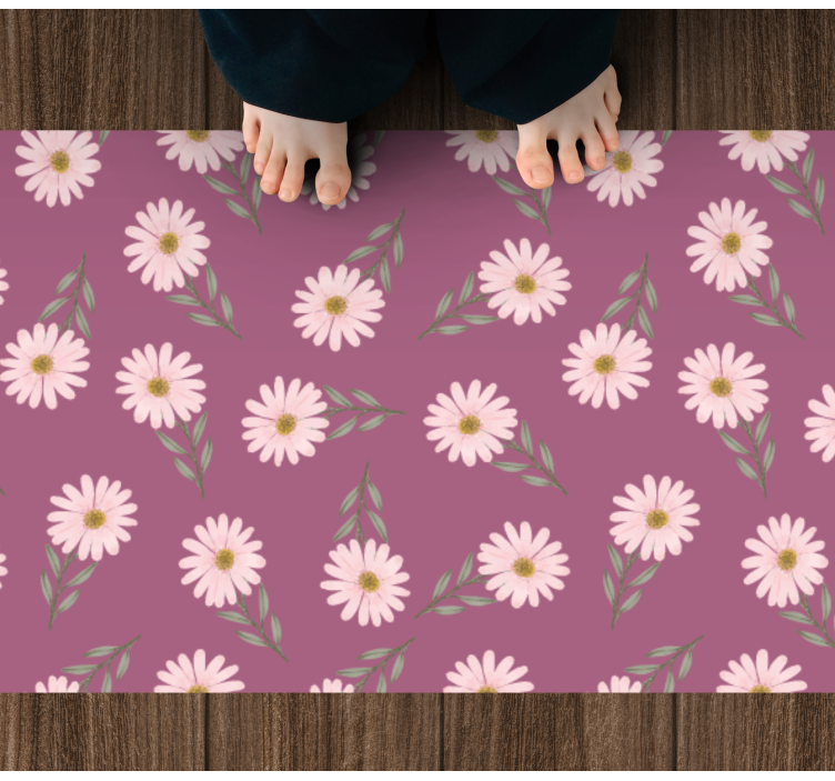 Madeliefjesset vinyl tapijt bloemen en planten - TenStickers