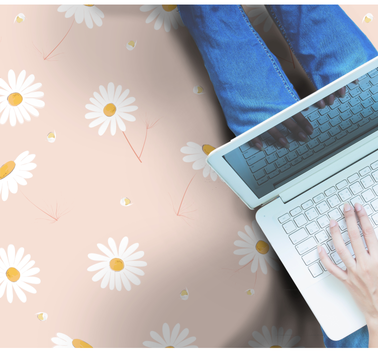 Madeliefjes bloemstuk vinyl tapijt bloemen en planten - TenStickers