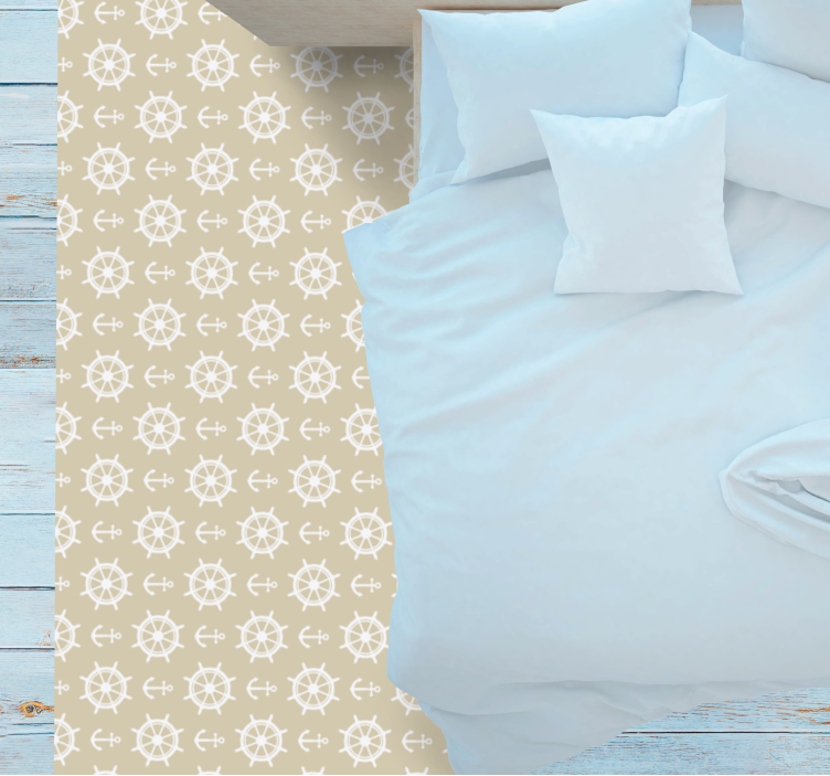 Maritiem kompasmotief vinyl tapijt woonkamer - TenStickers