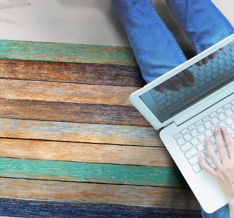 Meerkleurige houten planken vinyl tapijt houtstructuur - TenStickers