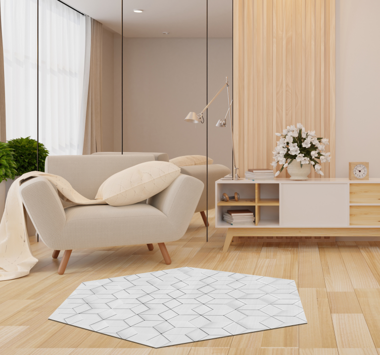 Minimaal Geometrisch Patroon vinyl tapijt woonkamer - TenStickers