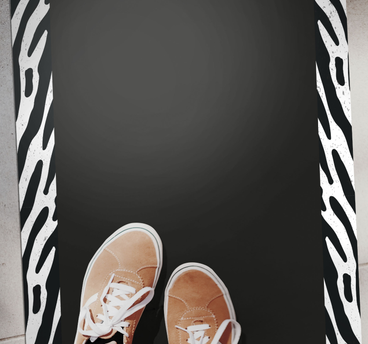 Monochrome zebra vinyl vloerkleed dierenprint - TenStickers