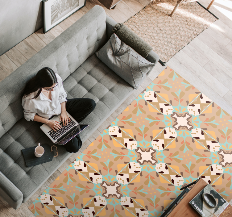 Mozaïek vuurwerk vinyl tapijt tegels - TenStickers