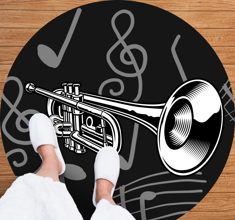 Muziekinstrument thema vinyl tapijt rond - TenStickers