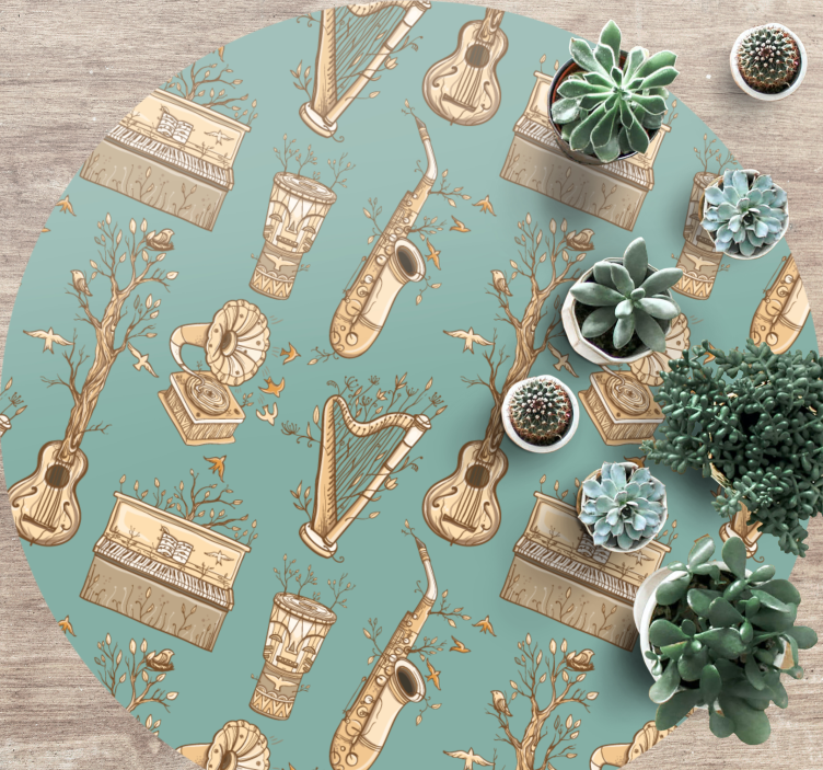 Muziekinstrumenten harmonie vinyl tapijt meer kinderen - TenStickers