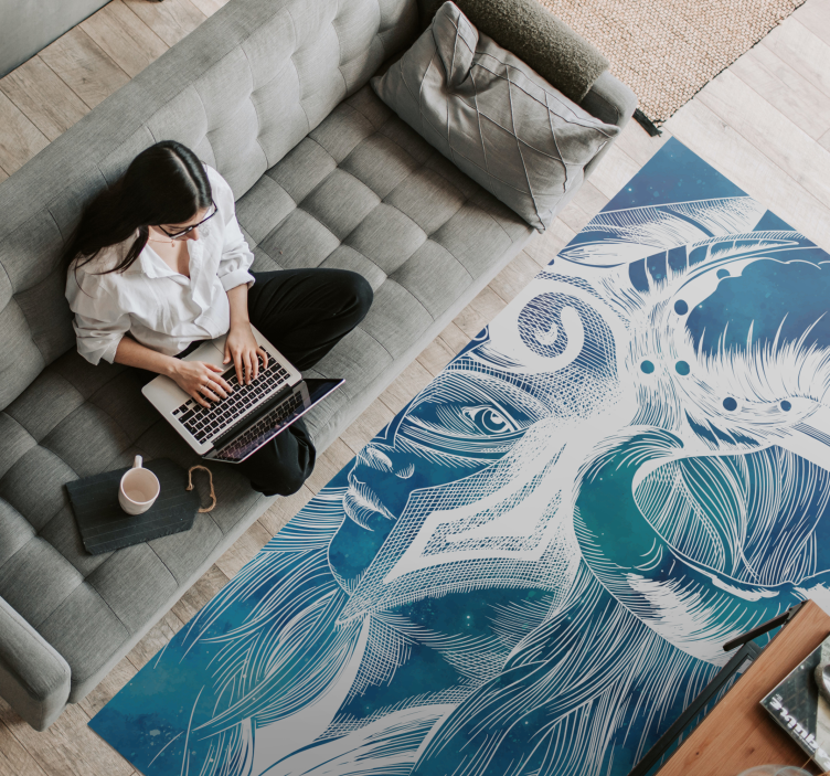 Mythische geit illustratie dieren vinyl tapijt - TenStickers