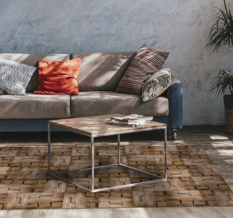 Natuurlijk textuurontwerp vinyl tapijt houtstructuur - TenStickers