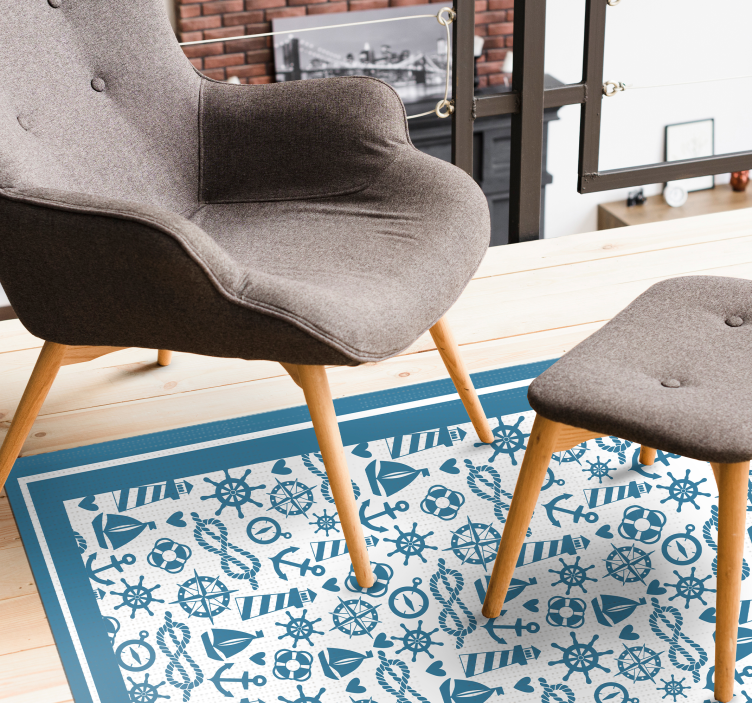 Nautische speeltijd vinyl tapijt meer kinderen - TenStickers