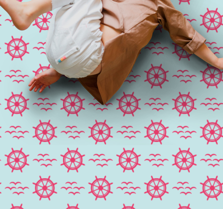 Nautische stuurwielen vinyl tapijt meer kinderen - TenStickers