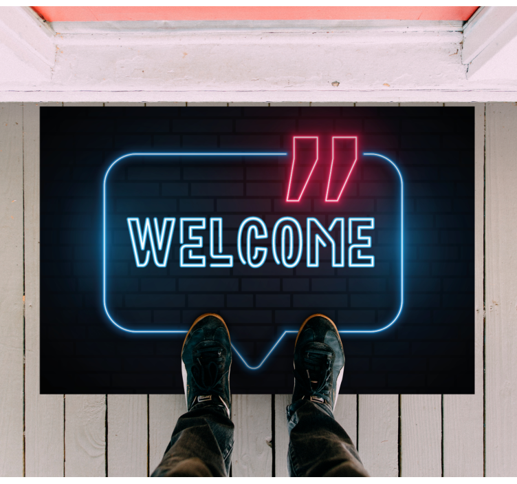 Neonblauw bord Vinyl tapijt ontvangsthal - TenStickers