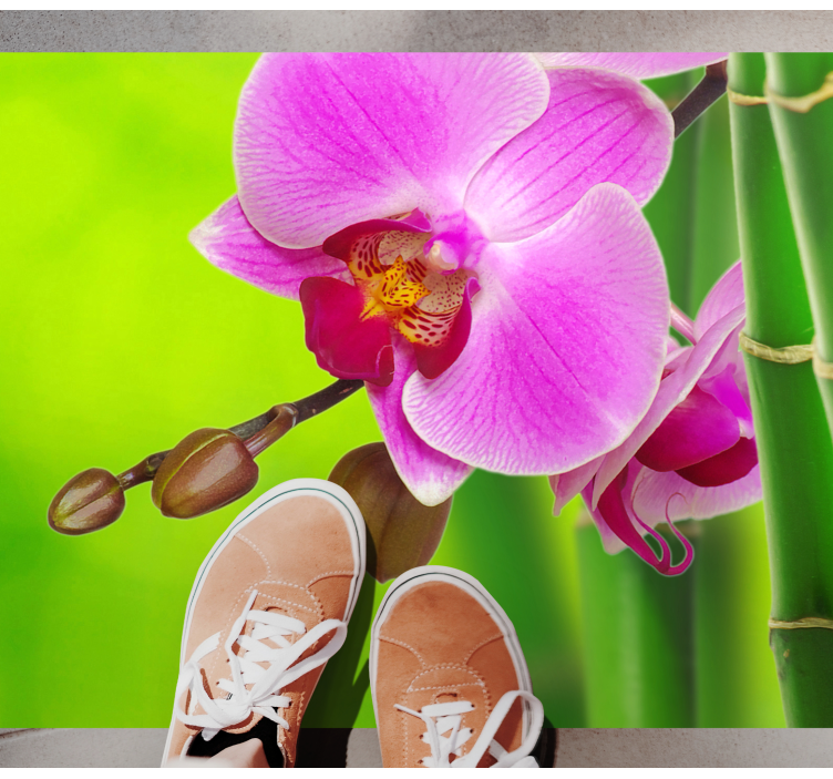 Orchideeënbloesem genot vinyl tapijt bloemen en planten - TenStickers