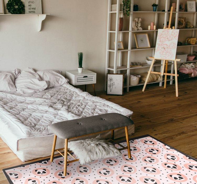 Baby panda gezichten dieren vinyl tapijt - TenStickers