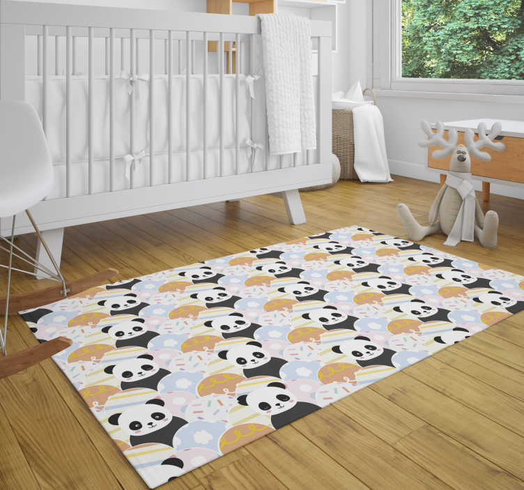 Panda speeltuin patroon vinyl tapijt baby - TenStickers