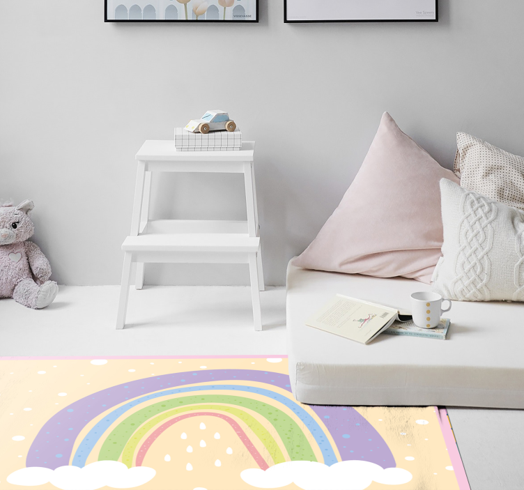 Pastel regenboog vinyl tapijt meer kinderen - TenStickers