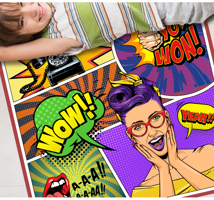 Pop-art-expressies vinyl tapijt meer kinderen - TenStickers