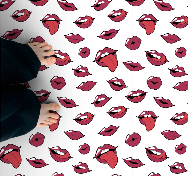 Pop-art lippen vinyl tapijt  - TenStickers