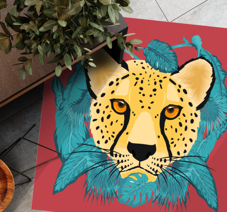 Portret van een wilde kat dieren vinyl tapijt - TenStickers