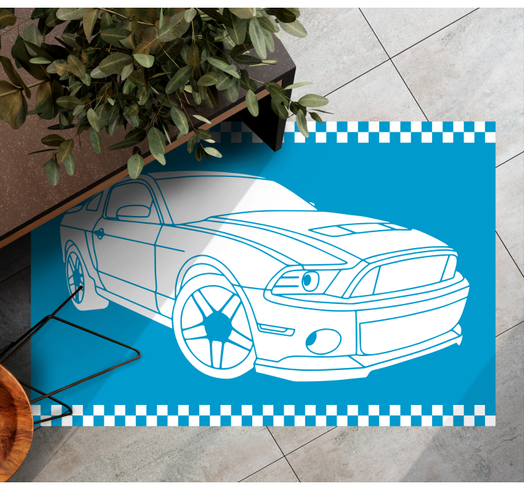 Raceauto schets vinyl tapijt snelwegen - TenStickers