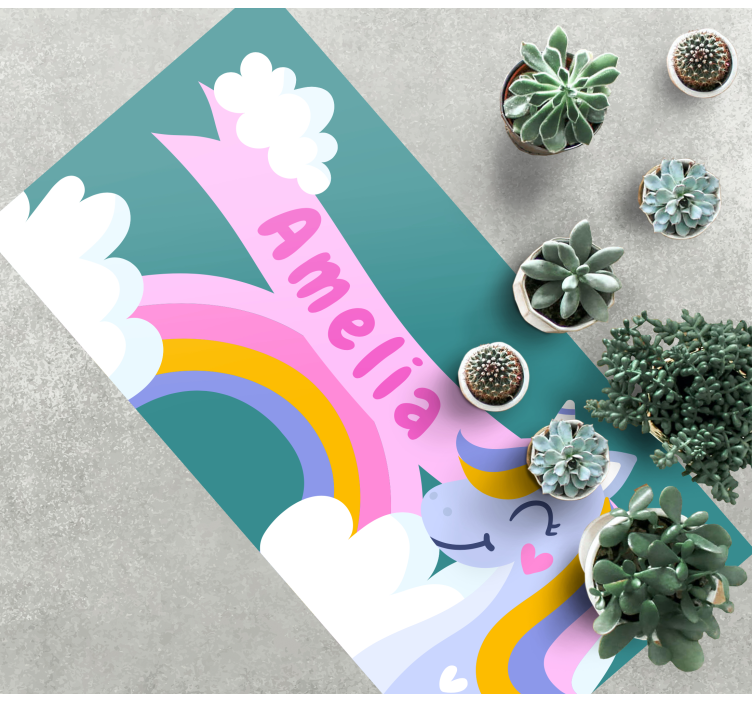 Regenboog eenhoorn kostuum vinyl tapijt meer kinderen - TenStickers