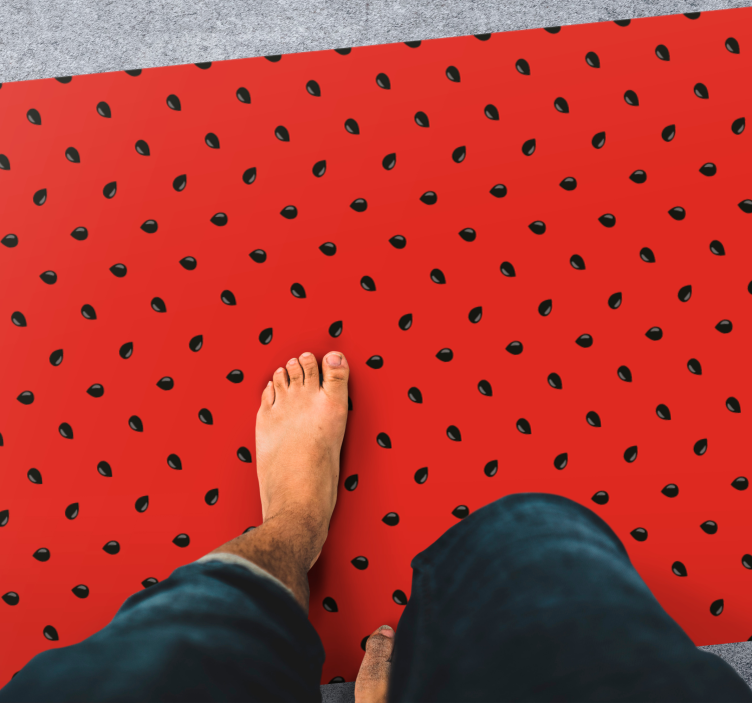 Rood zaadpatroon vinyl tapijt keuken - TenStickers