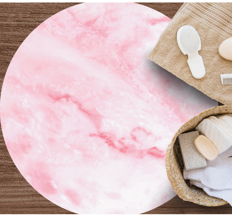 Roze realistisch effect marmeren vinyl tapijt - TenStickers