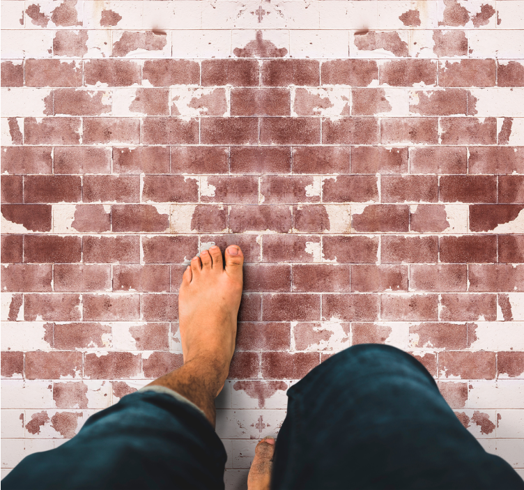 Rustiek baksteenmotief vinyl tapijt stenenstructuur - TenStickers