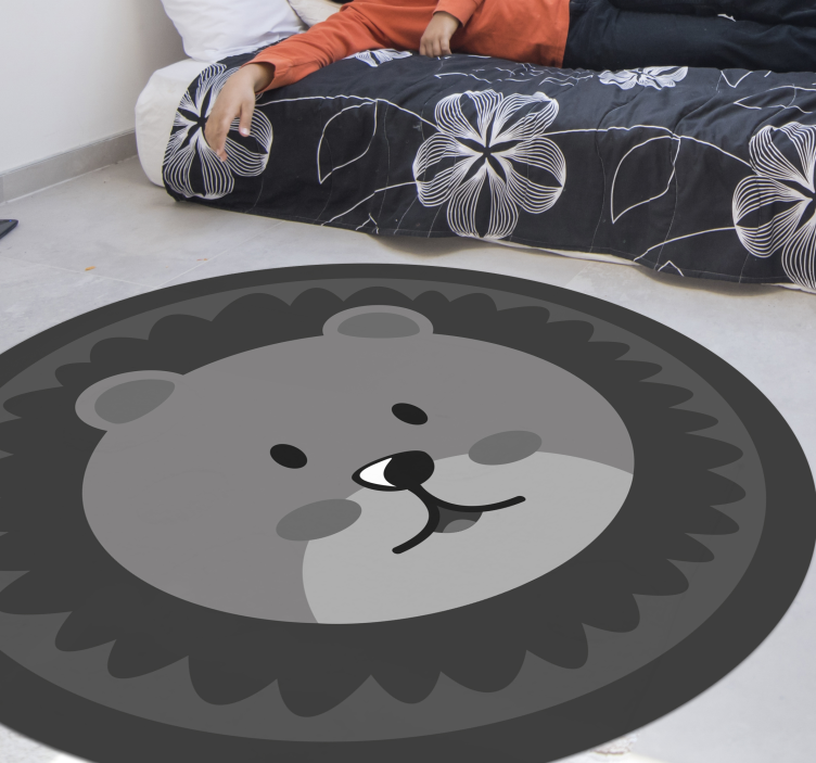 Schattig leeuwengezicht vinyl tapijt baby - TenStickers