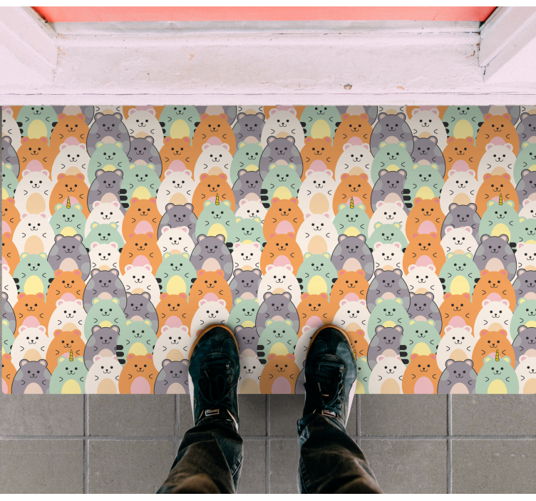 Schattige dierenuitdrukkingen Vinyl tapijt ontvangsthal - TenStickers