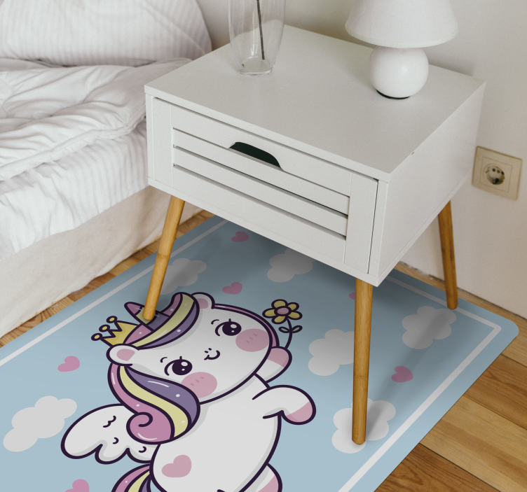 Schattige eenhoorn fantasie vinyl tapijt kind - TenStickers