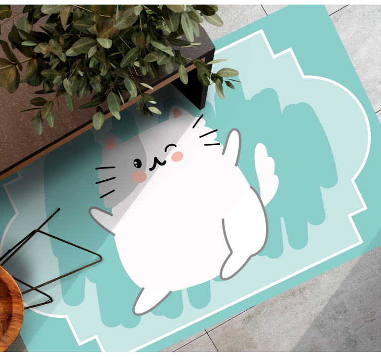 Schattige kattenillustratie vinyl tapijt baby - TenStickers