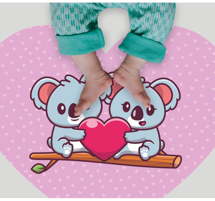 Schattige koala's knuffelen liefdevol vinyl tapijt kind - TenStickers