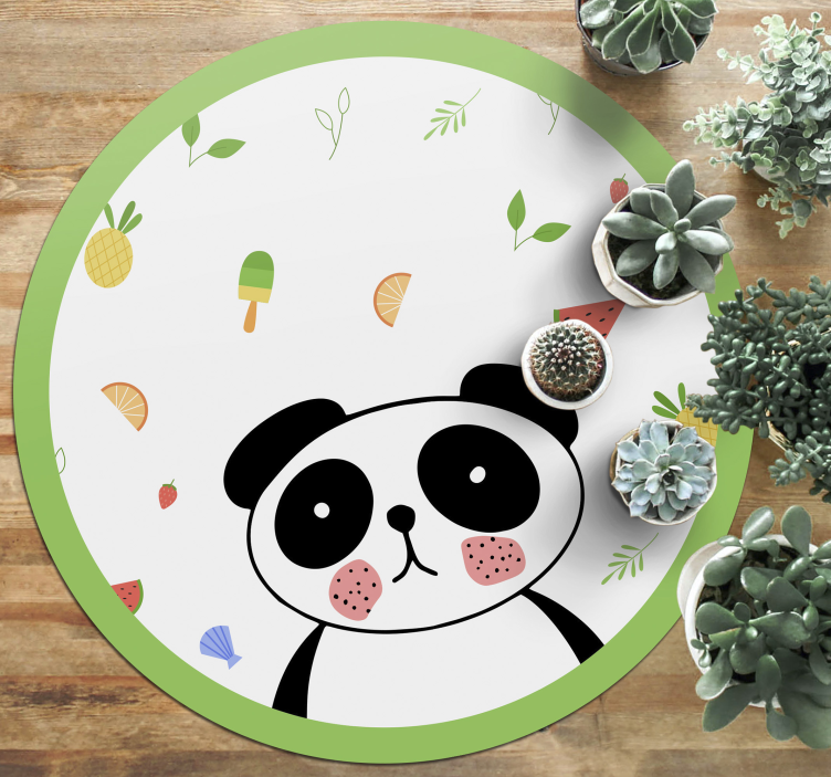 Schattige pandacirkel vinyl tapijt kind - TenStickers