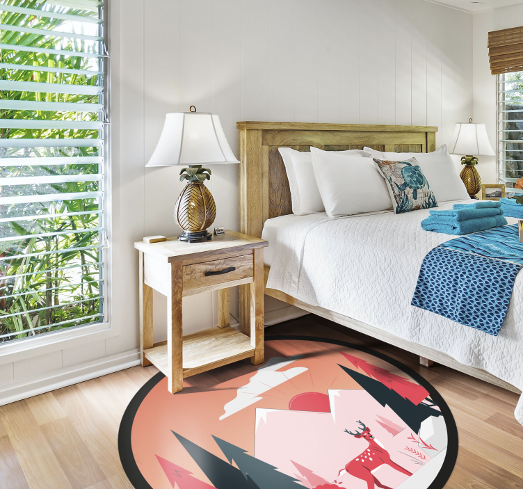 Serene wildernisscène vinyl tapijt natuur - TenStickers