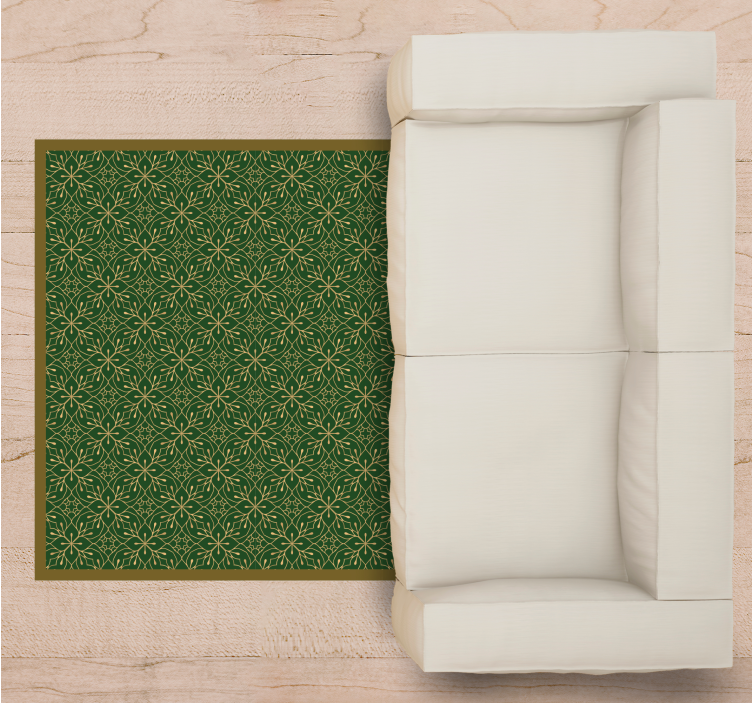 Sierlijk botanisch motief vinyl tapijt bloemen en planten - TenStickers