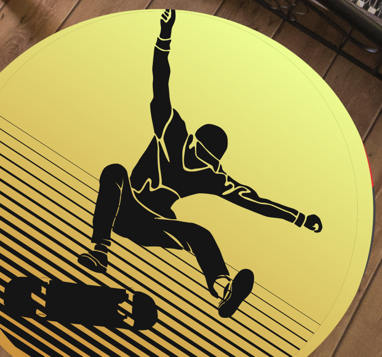 Skateboardsilhouet vinyl tapijt tiener - TenStickers