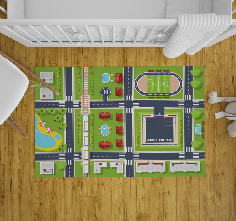 Speels stadsbeeld vinyl tapijt snelwegen - TenStickers