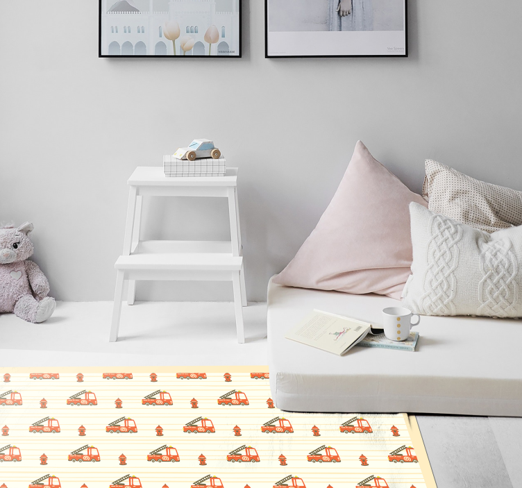 Speels transportthema vinyl tapijt meer kinderen - TenStickers