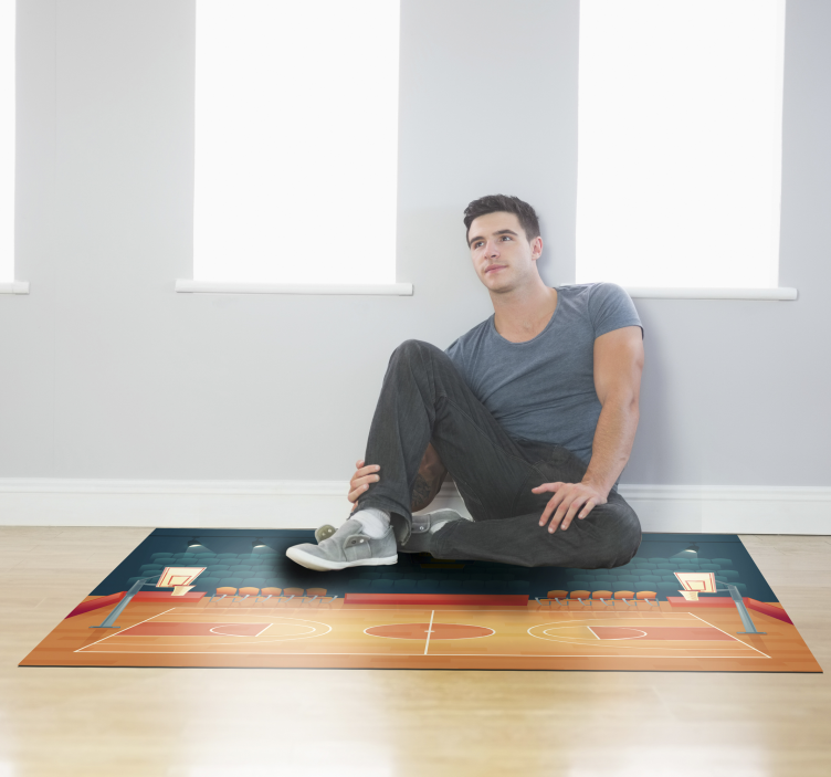 Sportveld op maat vinyl tapijt met naam - TenStickers