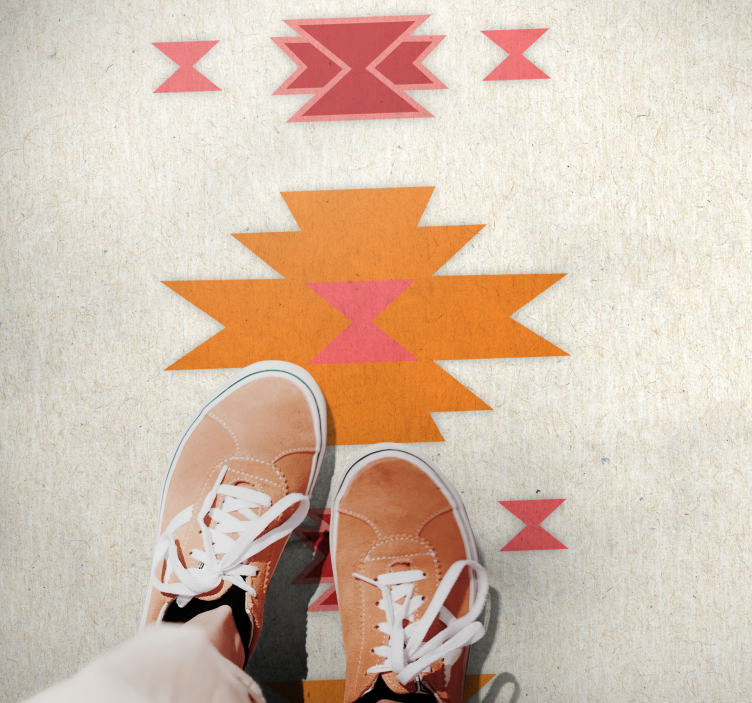 Tribale eenvoudige motieven vinyl tapijt etnisch - TenStickers