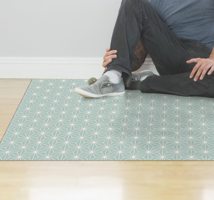 Groene steruitbarsting vinyl tapijt geometrisch - TenStickers